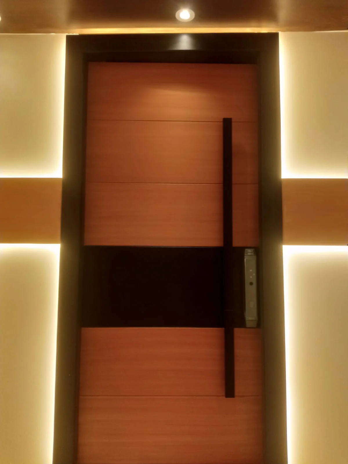 Executive office interior with custom wall panelling and joinery