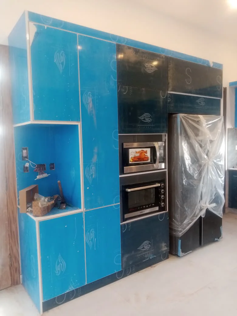Modern L-shaped kitchen with custom cabinets