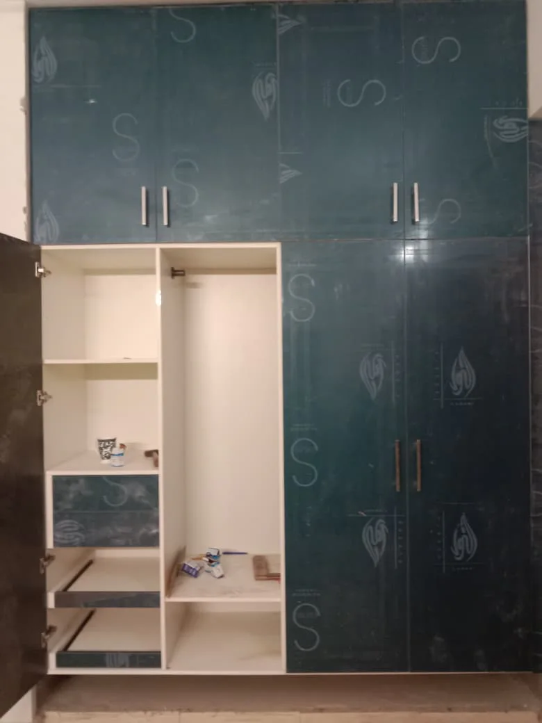 Custom media wall and wardrobes