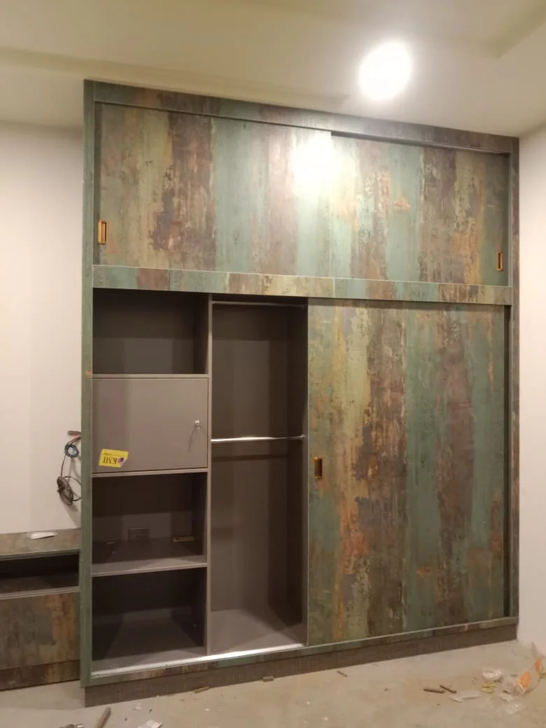 Custom media wall and wardrobes